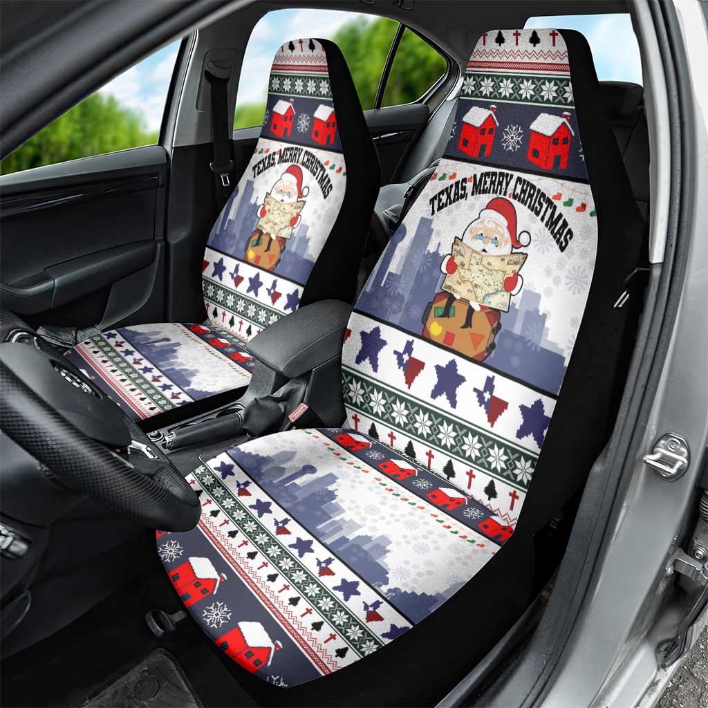 Texas Santa Christmas Car Seat Cover Xmas Holiday Patterns - Wonder Print Shop