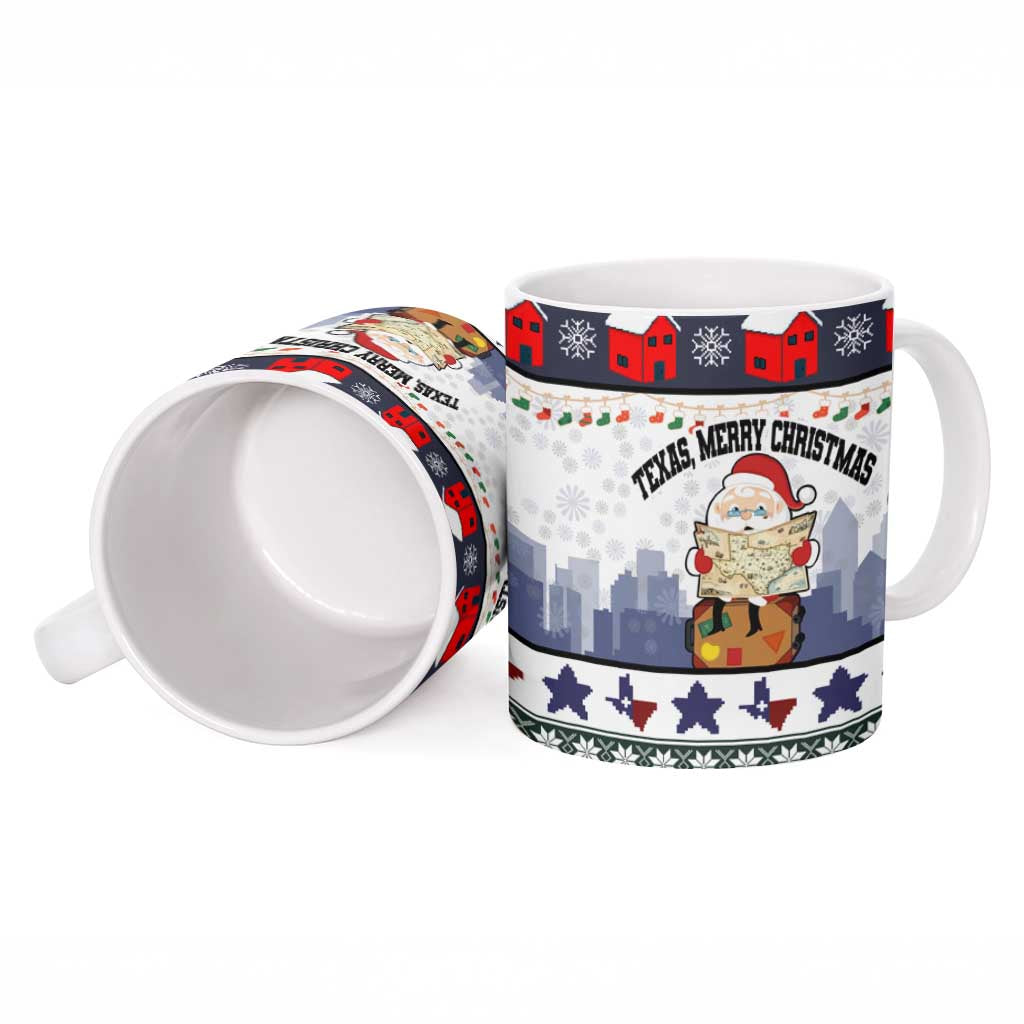 Texas Santa Christmas Ceramic Mug Xmas Holiday Patterns - Wonder Print Shop