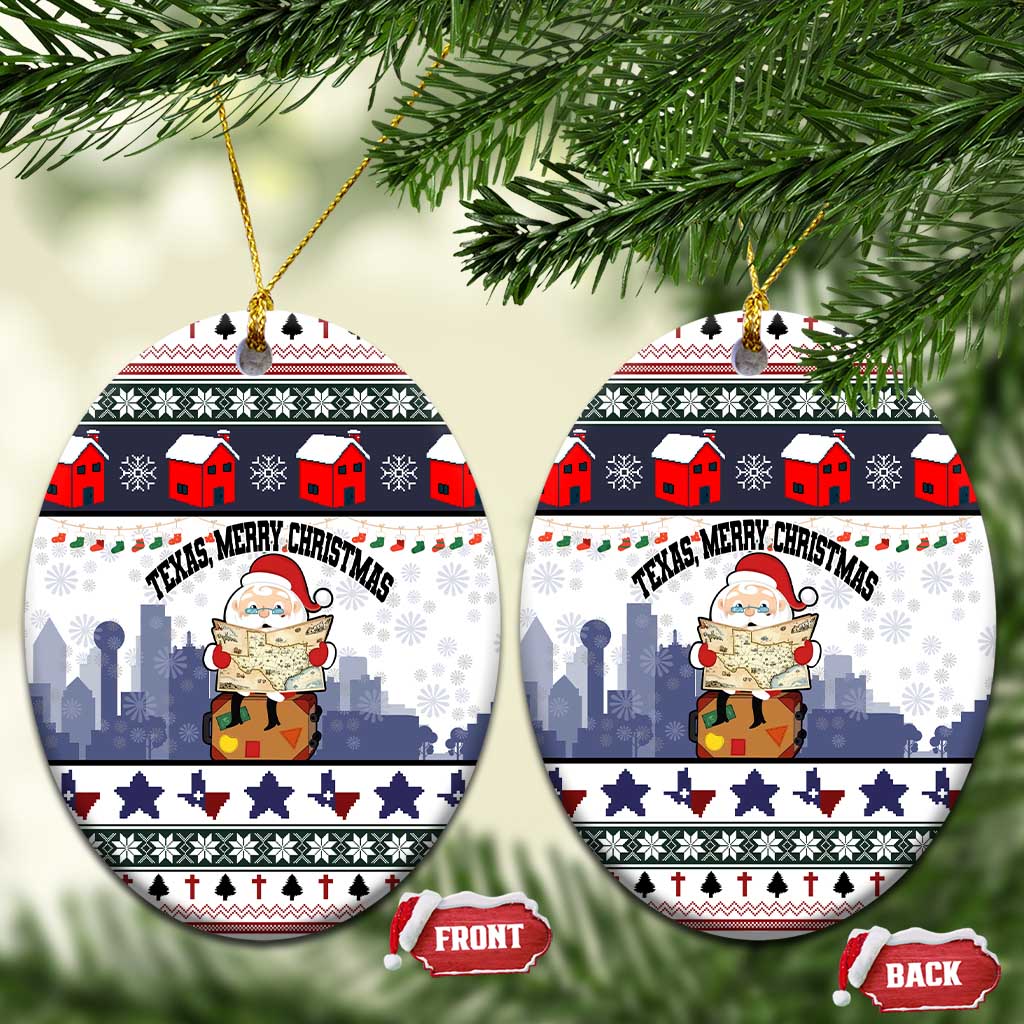Texas Santa Christmas Ceramic Ornament Xmas Holiday Patterns - Wonder Print Shop
