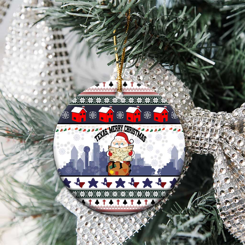 Texas Santa Christmas Ceramic Ornament Xmas Holiday Patterns - Wonder Print Shop