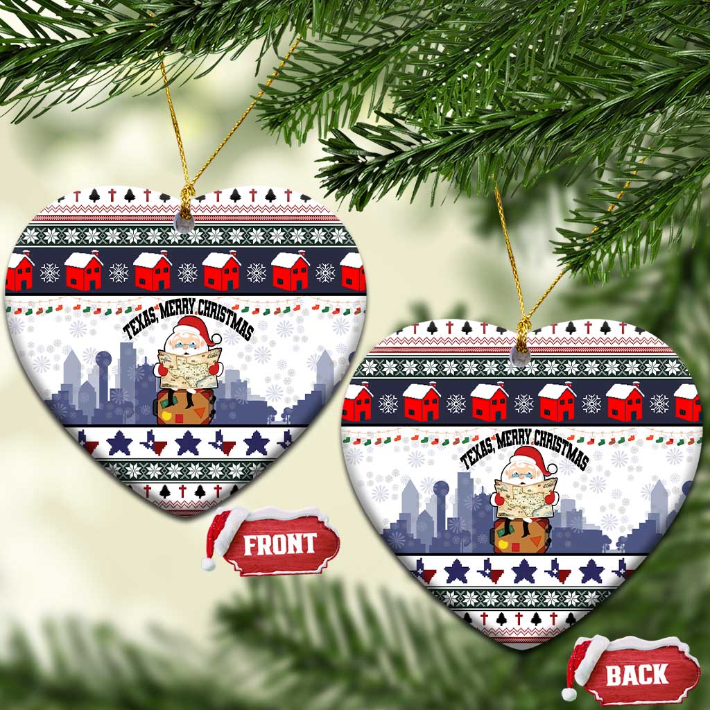 Texas Santa Christmas Ceramic Ornament Xmas Holiday Patterns - Wonder Print Shop