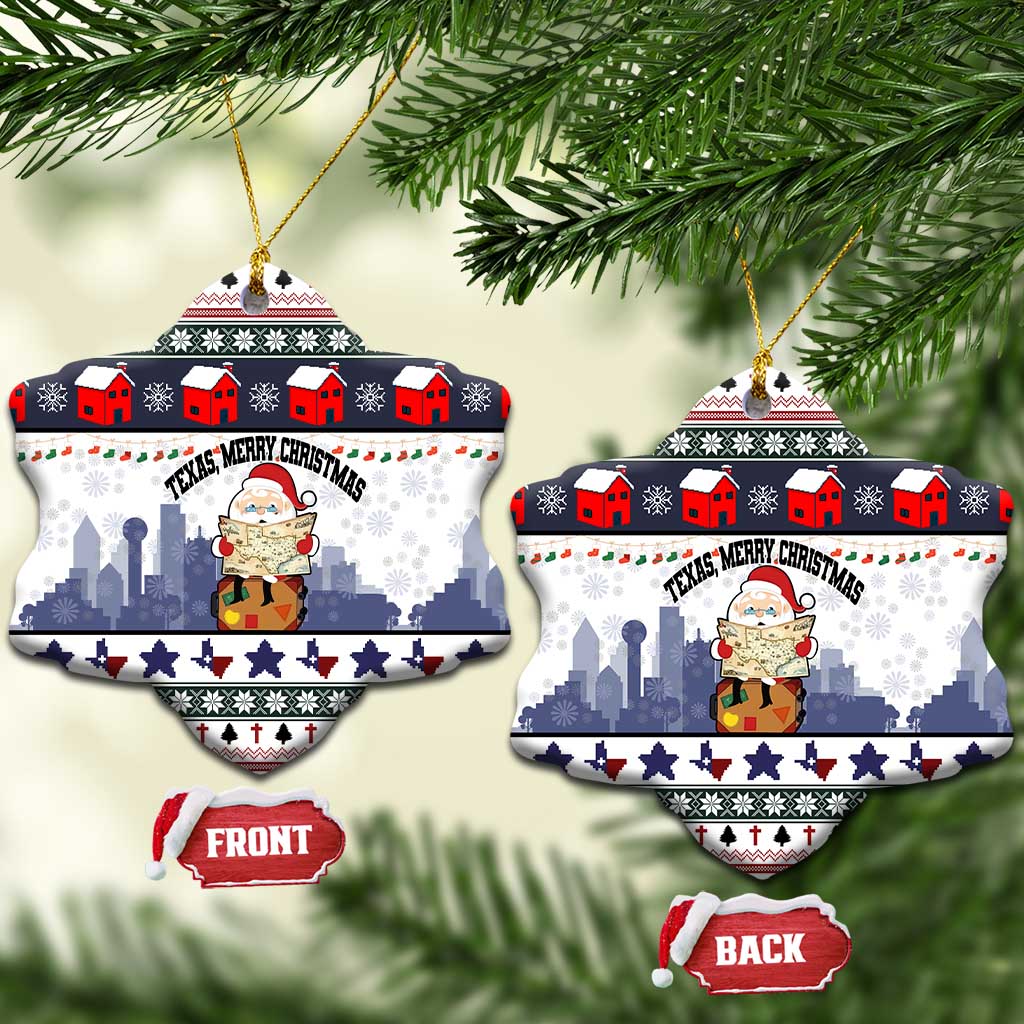 Texas Santa Christmas Ceramic Ornament Xmas Holiday Patterns - Wonder Print Shop
