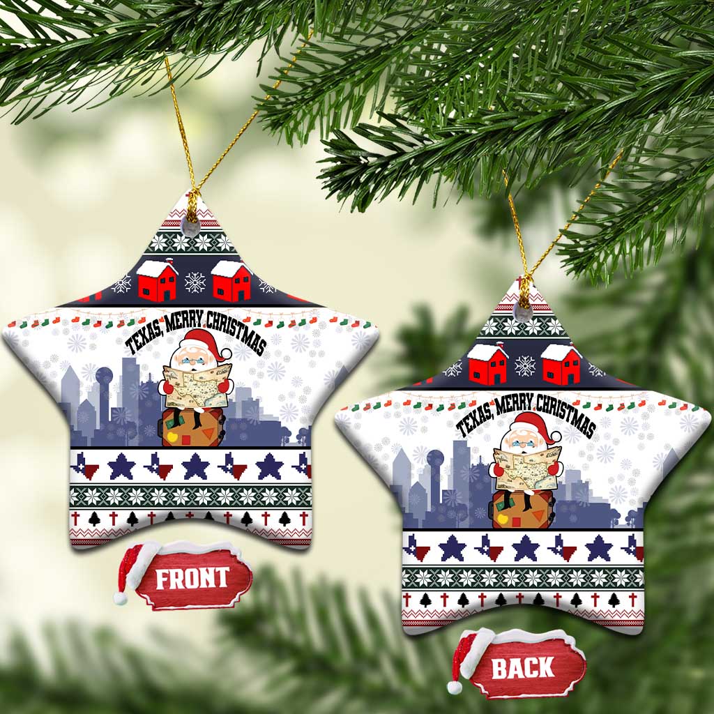 Texas Santa Christmas Ceramic Ornament Xmas Holiday Patterns - Wonder Print Shop