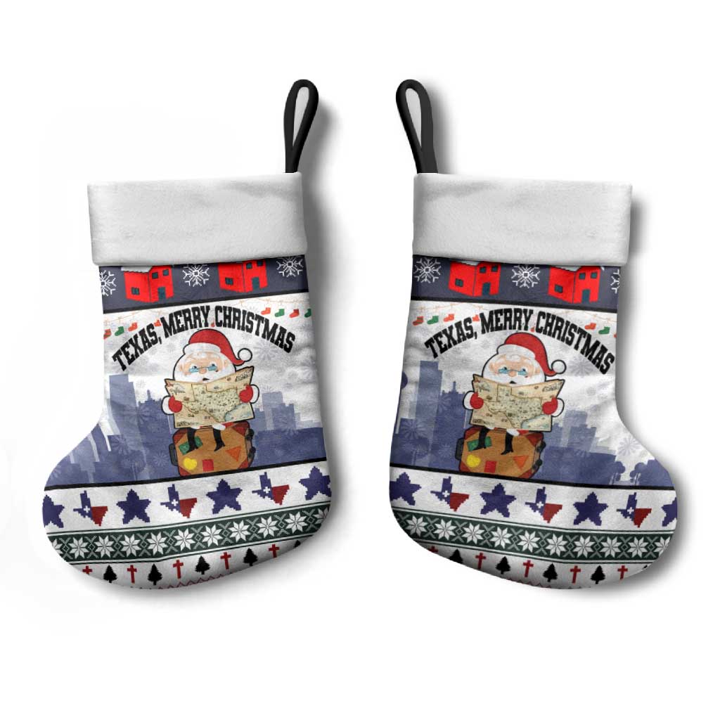 Texas Santa Christmas Stocking Xmas Holiday Patterns - Wonder Print Shop