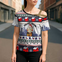 Texas Santa Christmas Cross Shoulder Shirt Xmas Holiday Patterns - Wonder Print Shop