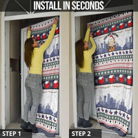 Texas Santa Christmas Door Cover Xmas Holiday Patterns - Wonder Print Shop