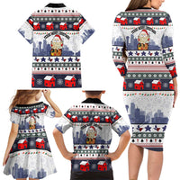 Texas Santa Christmas Family Matching Long Sleeve Bodycon Dress and Hawaiian Shirt Xmas Holiday Patterns - Wonder Print Shop
