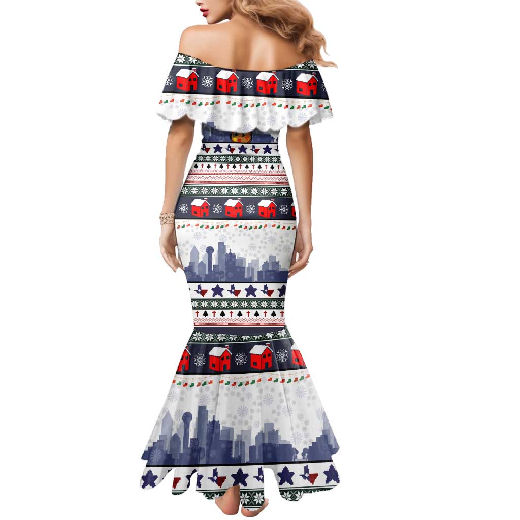 Texas Santa Christmas Family Matching Mermaid Dress and Hawaiian Shirt Xmas Holiday Patterns - Wonder Print Shop