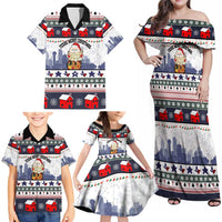 Texas Santa Christmas Family Matching Off Shoulder Maxi Dress and Hawaiian Shirt Xmas Holiday Patterns - Wonder Print Shop