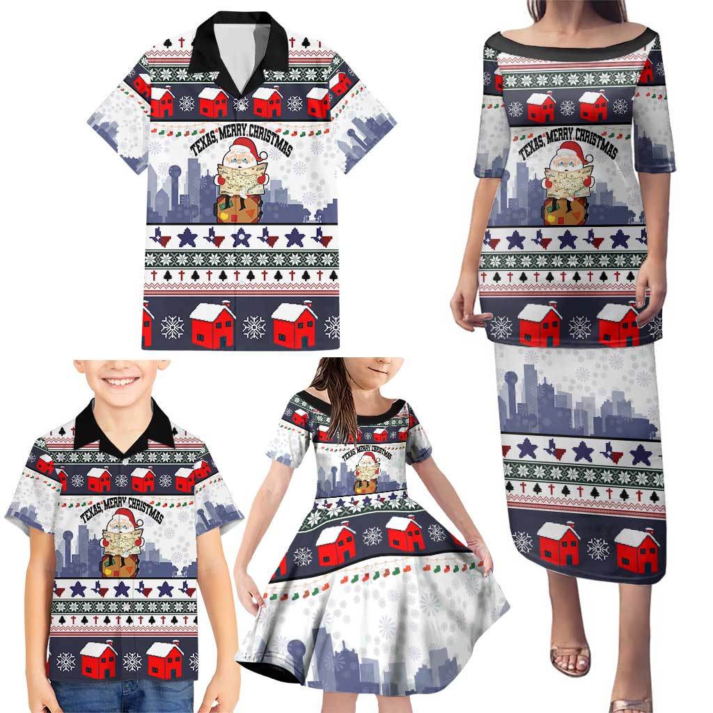 Texas Santa Christmas Family Matching Puletasi and Hawaiian Shirt Xmas Holiday Patterns - Wonder Print Shop