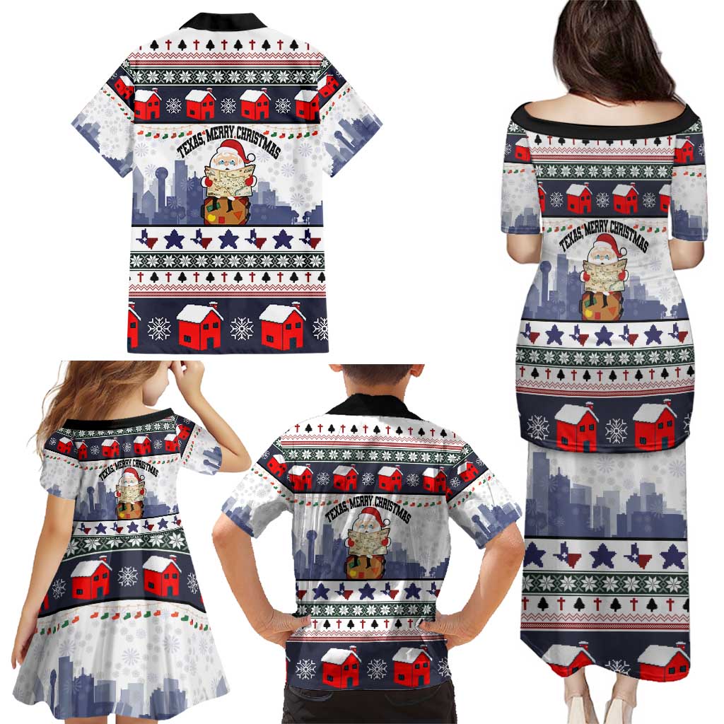 Texas Santa Christmas Family Matching Puletasi and Hawaiian Shirt Xmas Holiday Patterns - Wonder Print Shop