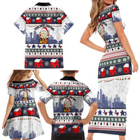 Texas Santa Christmas Family Matching Short Sleeve Bodycon Dress and Hawaiian Shirt Xmas Holiday Patterns - Wonder Print Shop