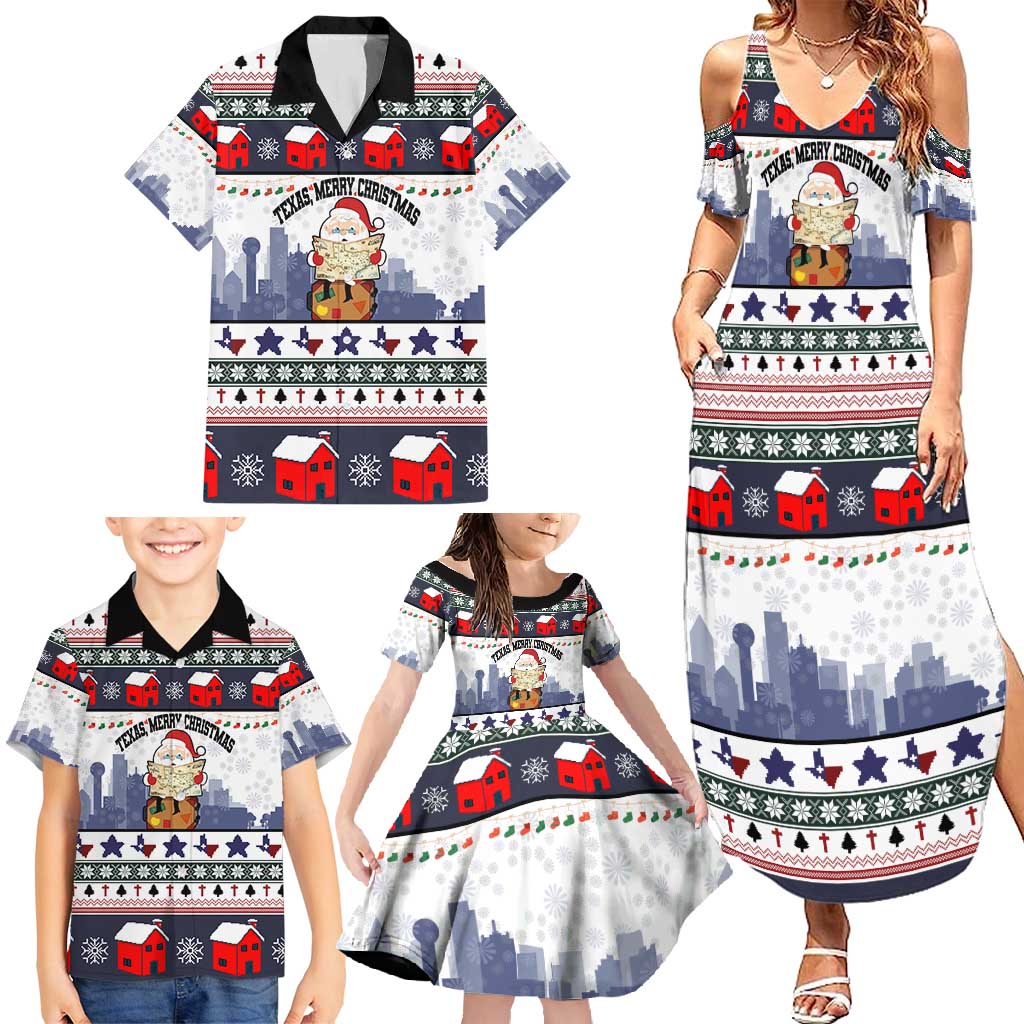 Texas Santa Christmas Family Matching Summer Maxi Dress and Hawaiian Shirt Xmas Holiday Patterns - Wonder Print Shop