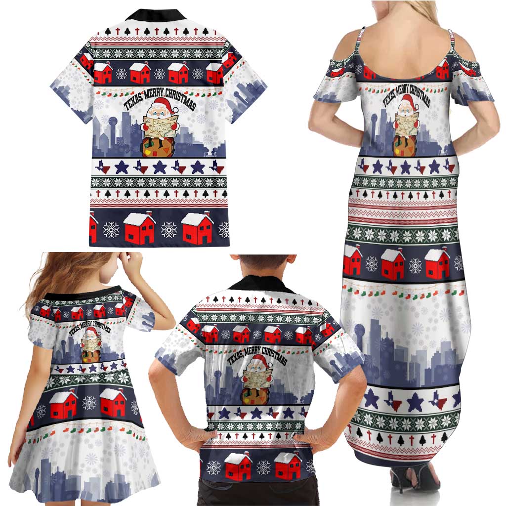 Texas Santa Christmas Family Matching Summer Maxi Dress and Hawaiian Shirt Xmas Holiday Patterns - Wonder Print Shop