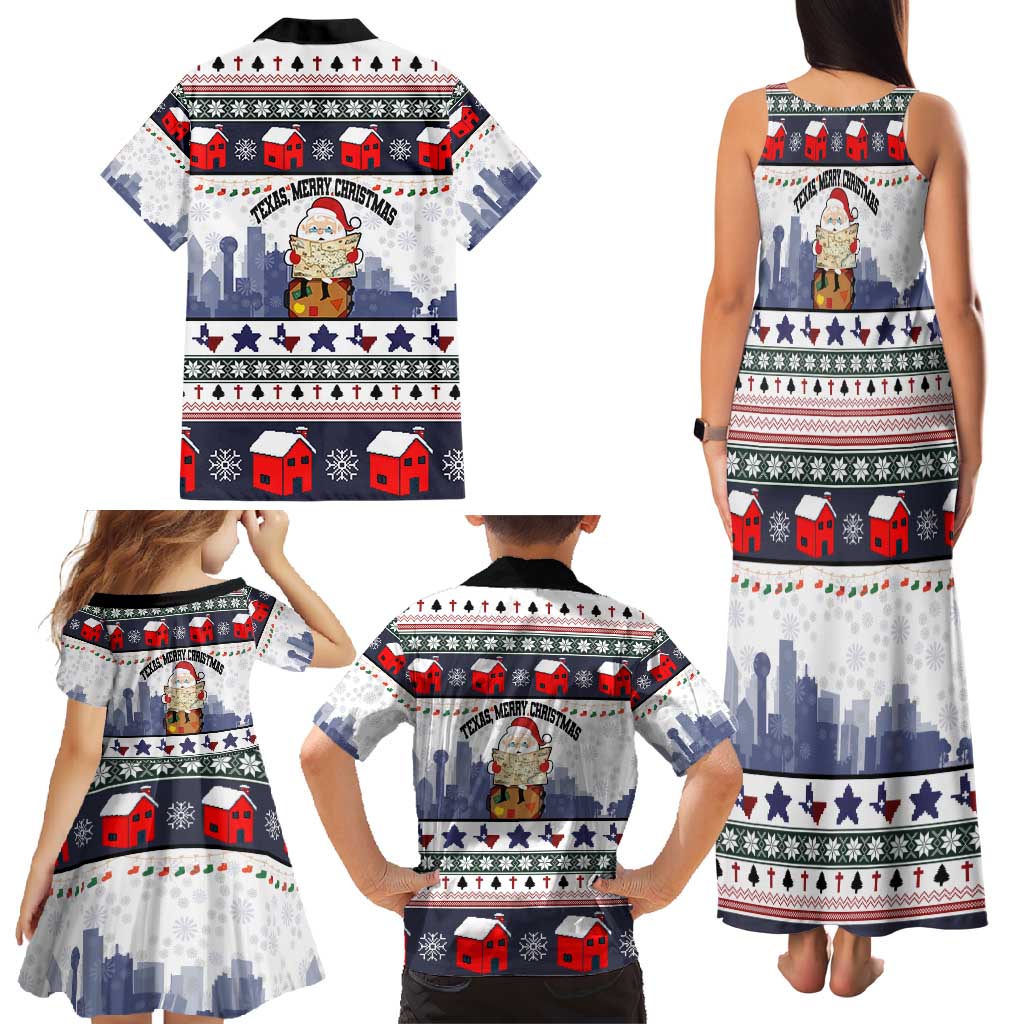 Texas Santa Christmas Family Matching Tank Maxi Dress and Hawaiian Shirt Xmas Holiday Patterns - Wonder Print Shop