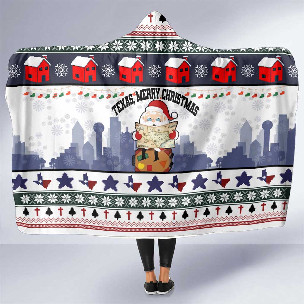 Texas Santa Christmas Hooded Blanket Xmas Holiday Patterns - Wonder Print Shop
