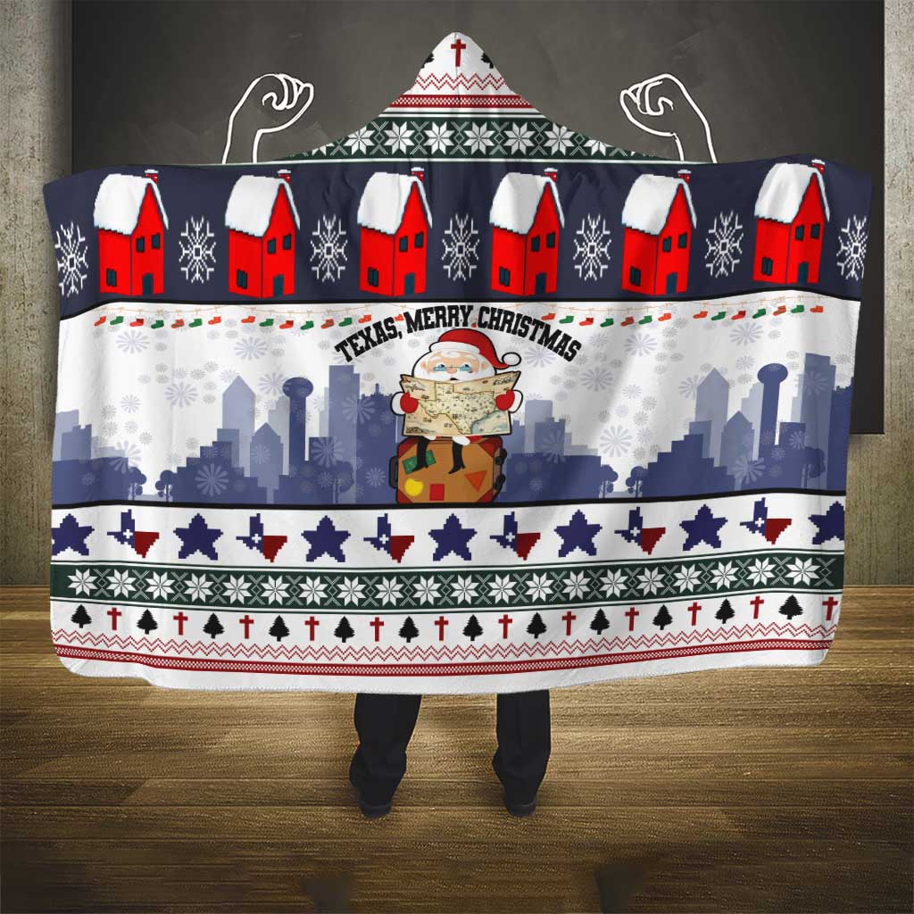 Texas Santa Christmas Hooded Blanket Xmas Holiday Patterns - Wonder Print Shop
