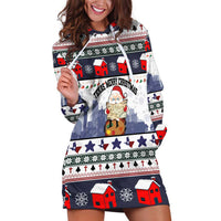 Texas Santa Christmas Hoodie Dress Xmas Holiday Patterns - Wonder Print Shop