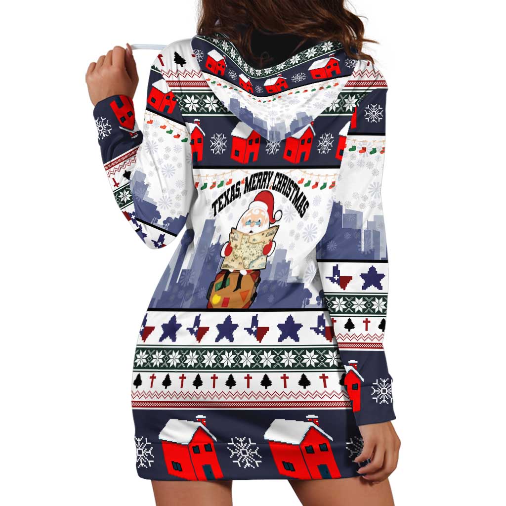 Texas Santa Christmas Hoodie Dress Xmas Holiday Patterns - Wonder Print Shop