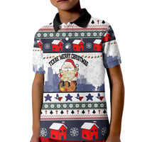Texas Santa Christmas Kid Polo Shirt Xmas Holiday Patterns - Wonder Print Shop