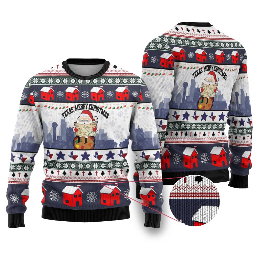 Texas Santa Christmas Ugly Christmas Sweater Xmas Holiday Patterns - Wonder Print Shop