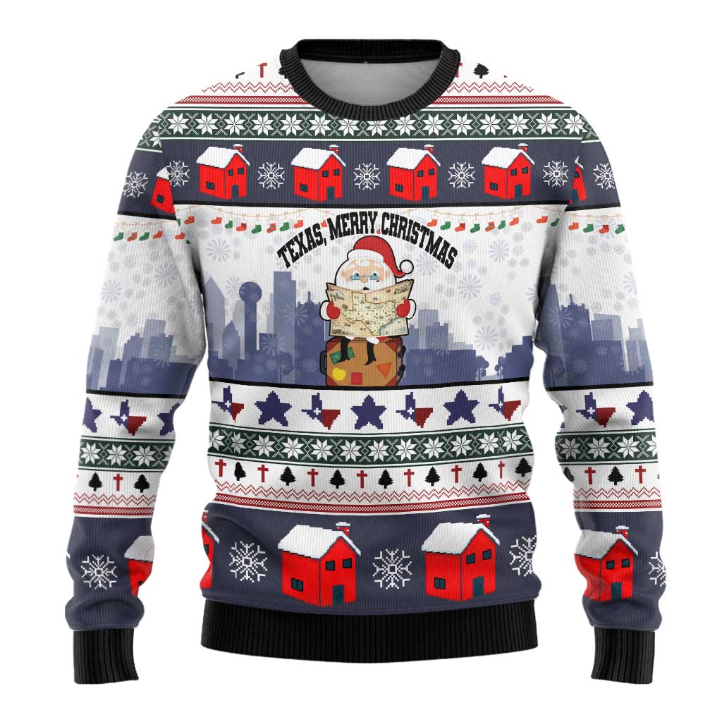 Texas Santa Christmas Ugly Christmas Sweater Xmas Holiday Patterns - Wonder Print Shop