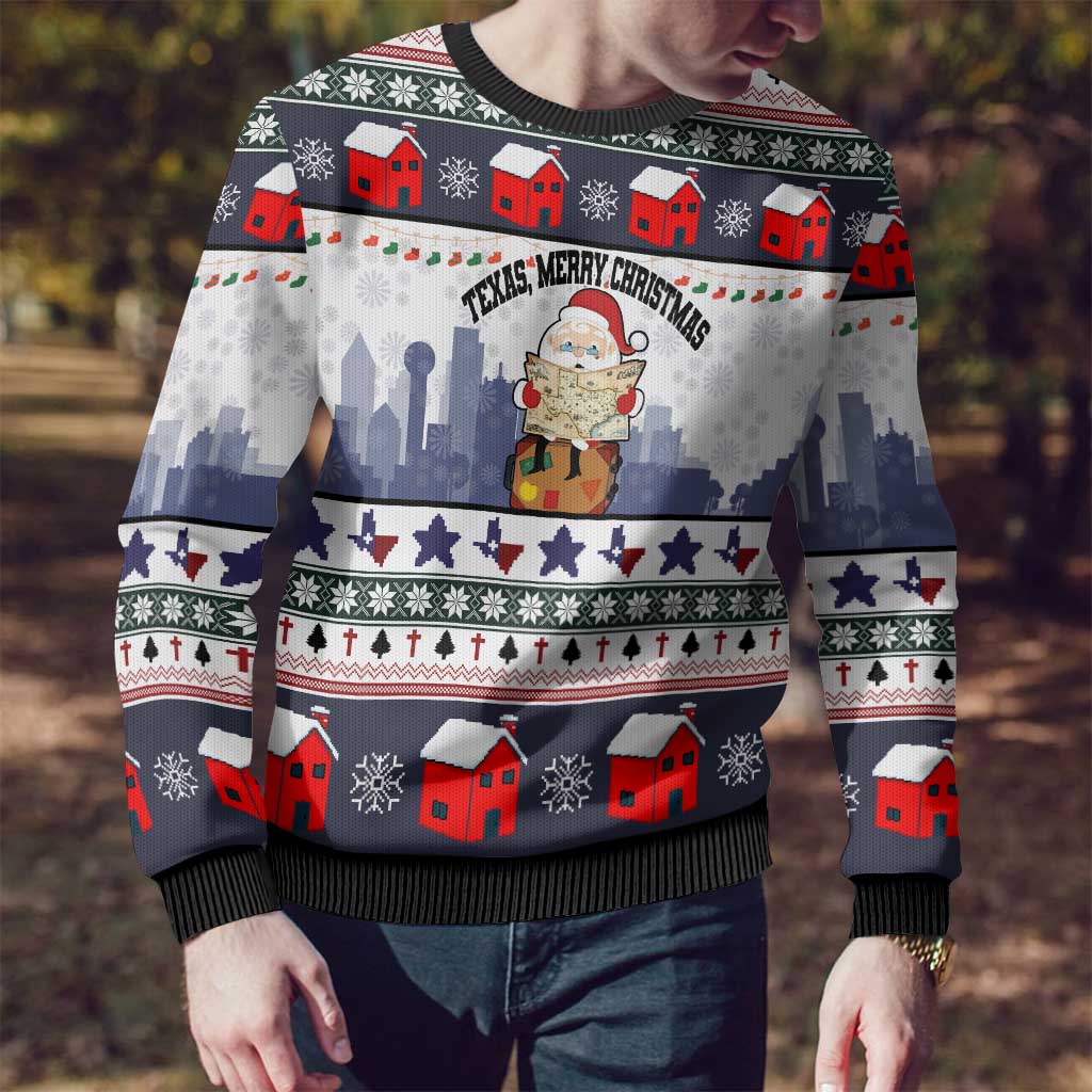 Texas Santa Christmas Ugly Christmas Sweater Xmas Holiday Patterns - Wonder Print Shop