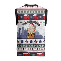 Texas Santa Christmas Knitted V-Neck Vest Xmas Holiday Patterns - Wonder Print Shop