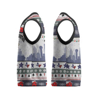 Texas Santa Christmas Knitted V-Neck Vest Xmas Holiday Patterns - Wonder Print Shop