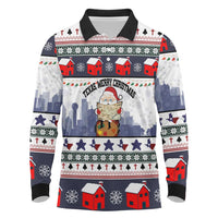 Texas Santa Christmas Long Sleeve Polo Shirt Xmas Holiday Patterns - Wonder Print Shop