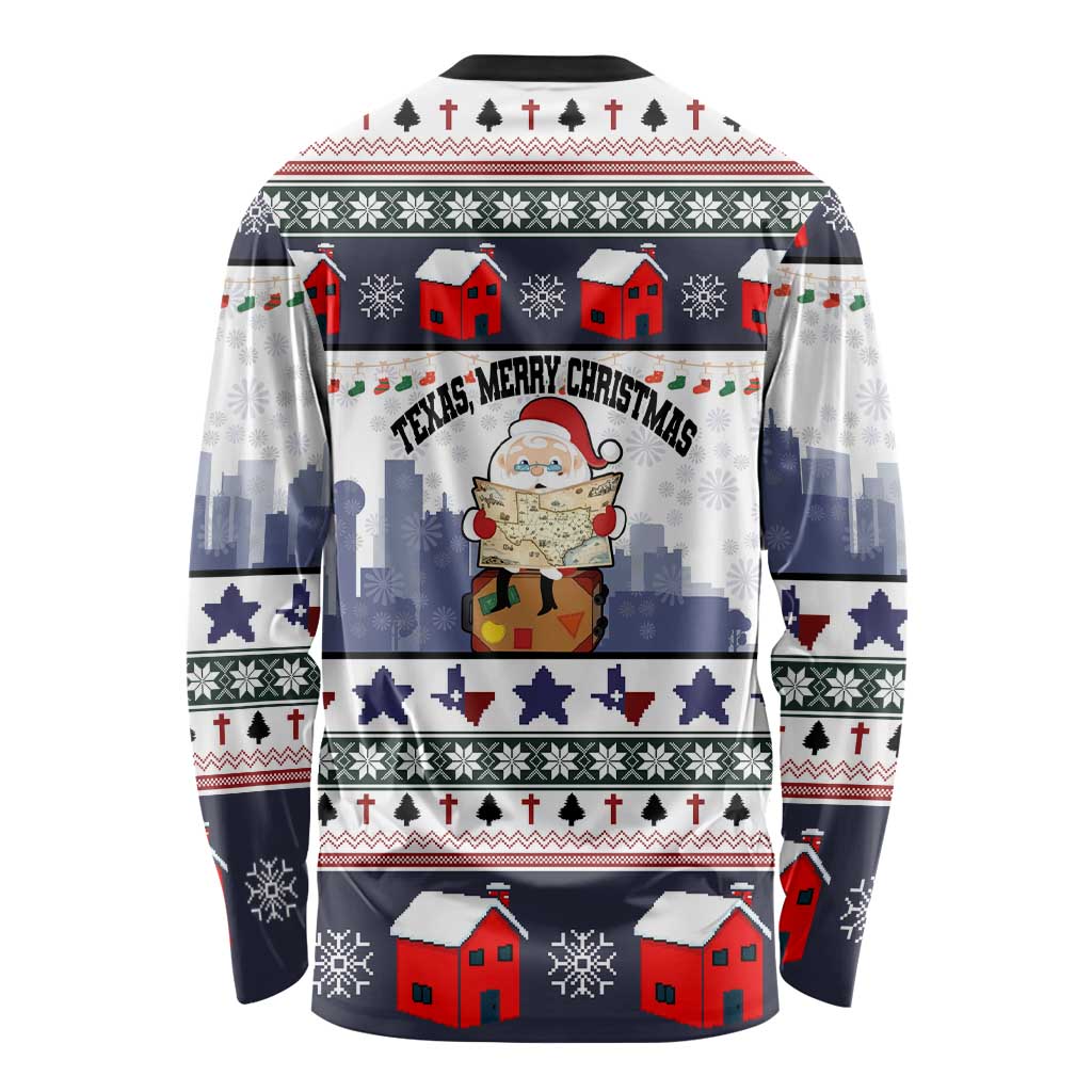 Texas Santa Christmas Long Sleeve Shirt Xmas Holiday Patterns - Wonder Print Shop