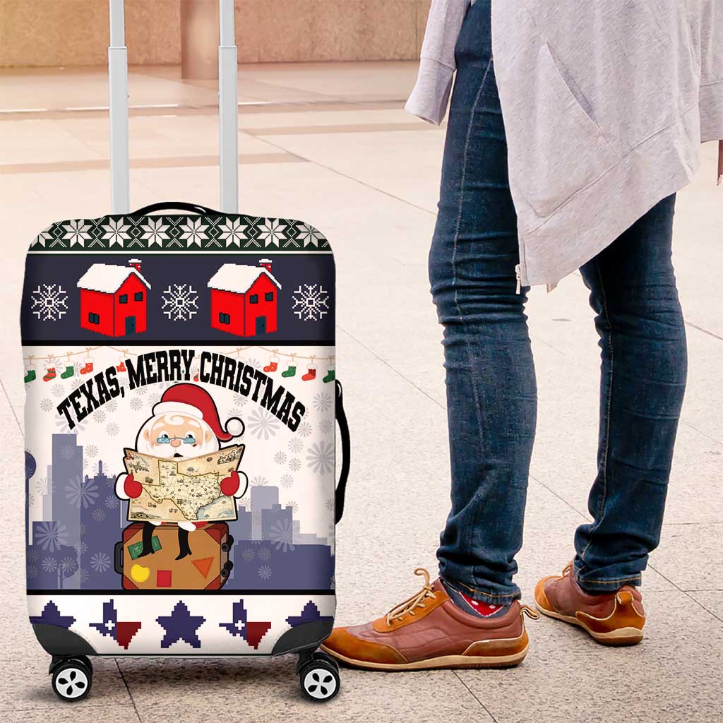 Texas Santa Christmas Luggage Cover Xmas Holiday Patterns - Wonder Print Shop