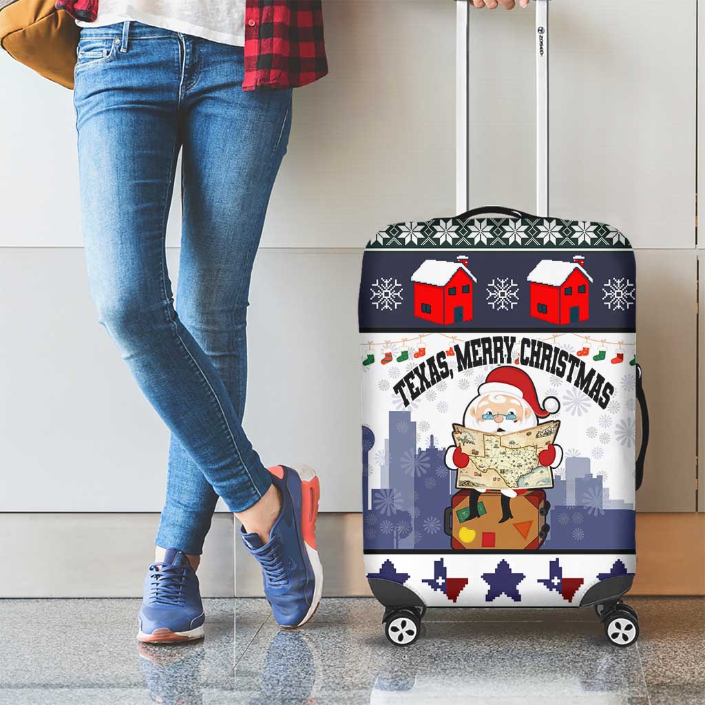 Texas Santa Christmas Luggage Cover Xmas Holiday Patterns - Wonder Print Shop