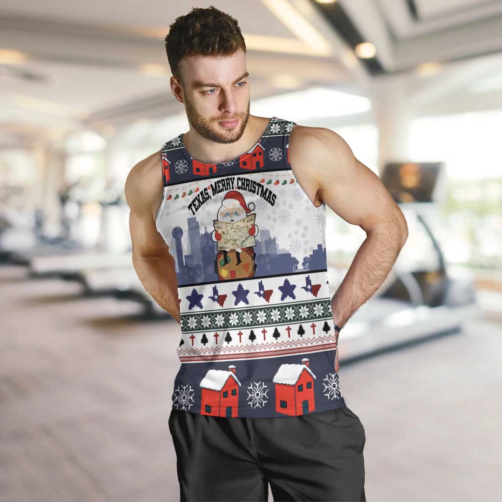 Texas Santa Christmas Men Tank Top Xmas Holiday Patterns - Wonder Print Shop