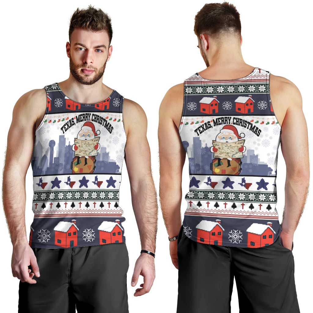 Texas Santa Christmas Men Tank Top Xmas Holiday Patterns - Wonder Print Shop