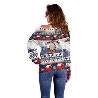 Texas Santa Christmas Off Shoulder Sweater Xmas Holiday Patterns - Wonder Print Shop
