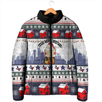 Texas Santa Christmas Padded Jacket Xmas Holiday Patterns - Wonder Print Shop