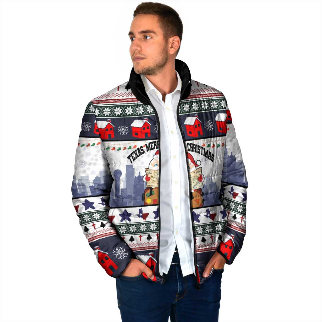 Texas Santa Christmas Padded Jacket Xmas Holiday Patterns - Wonder Print Shop