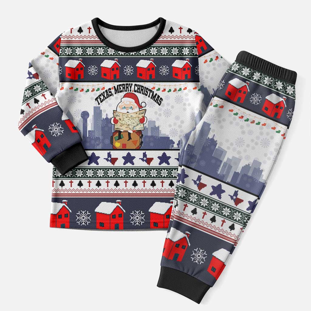 Texas Santa Christmas Pajama Set Xmas Holiday Patterns - Wonder Print Shop