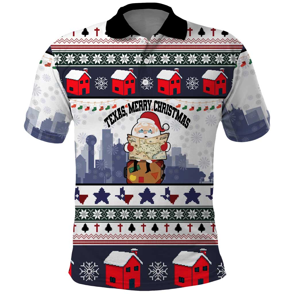 Texas Santa Christmas Polo Shirt Xmas Holiday Patterns - Wonder Print Shop