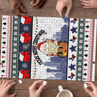 Texas Santa Christmas Puzzle Xmas Holiday Patterns - Wonder Print Shop