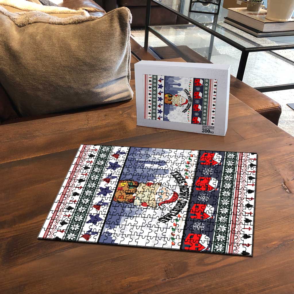 Texas Santa Christmas Puzzle Xmas Holiday Patterns - Wonder Print Shop