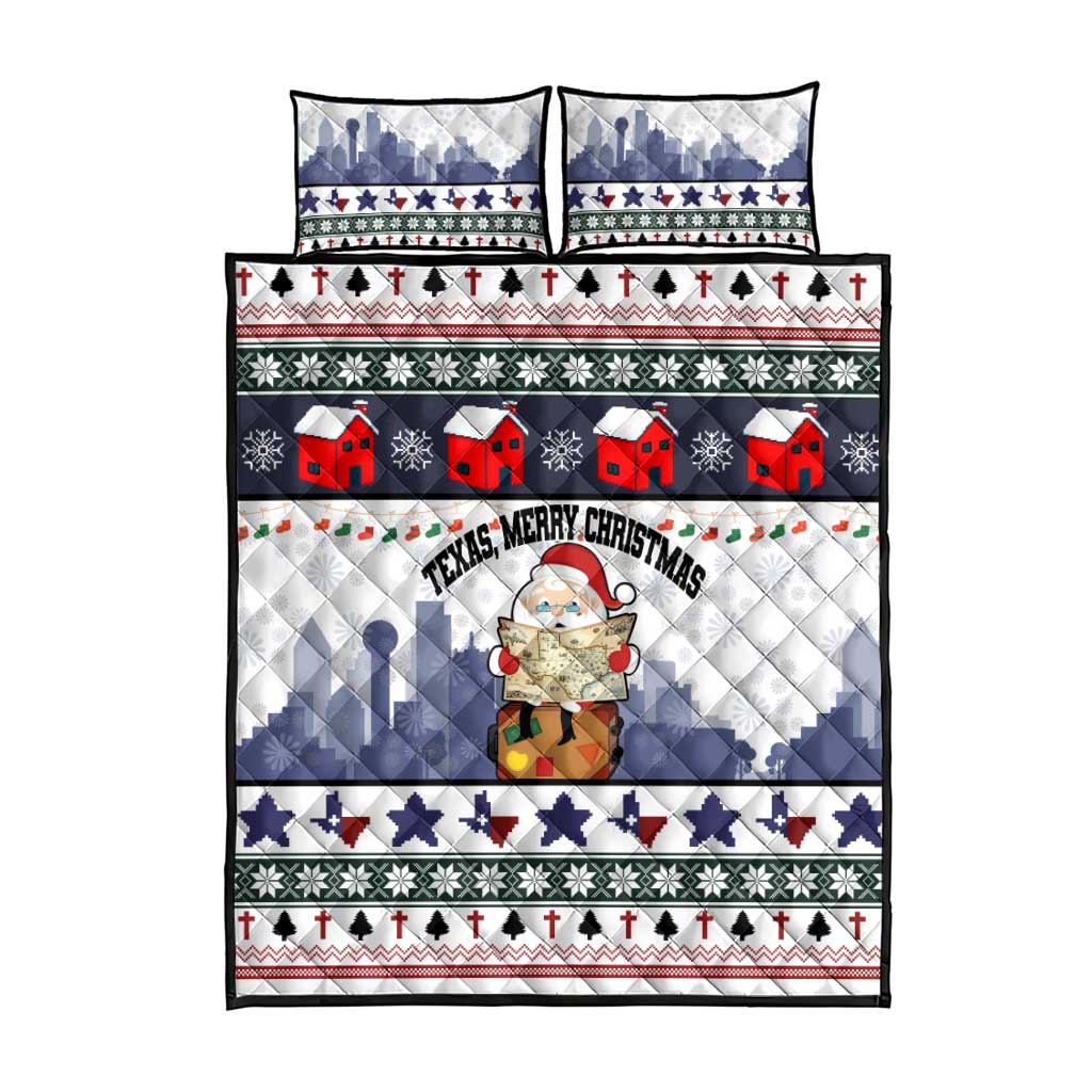 Texas Santa Christmas Quilt Bed Set Xmas Holiday Patterns - Wonder Print Shop