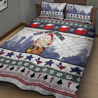 Texas Santa Christmas Quilt Bed Set Xmas Holiday Patterns - Wonder Print Shop