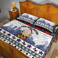Texas Santa Christmas Quilt Bed Set Xmas Holiday Patterns - Wonder Print Shop