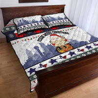 Texas Santa Christmas Quilt Bed Set Xmas Holiday Patterns - Wonder Print Shop