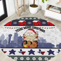 Texas Santa Christmas Round Carpet Xmas Holiday Patterns - Wonder Print Shop