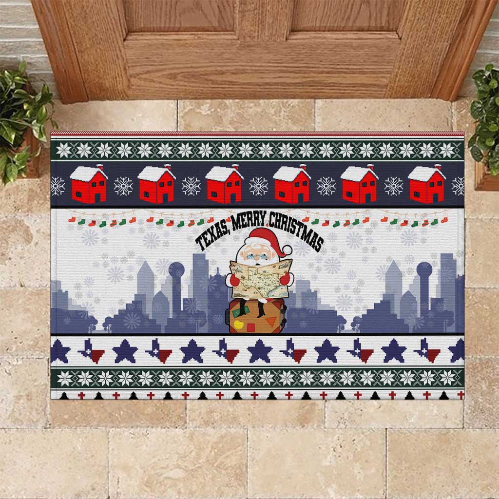 Texas Santa Christmas Rubber Doormat Xmas Holiday Patterns - Wonder Print Shop
