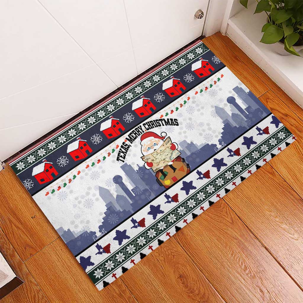 Texas Santa Christmas Rubber Doormat Xmas Holiday Patterns - Wonder Print Shop