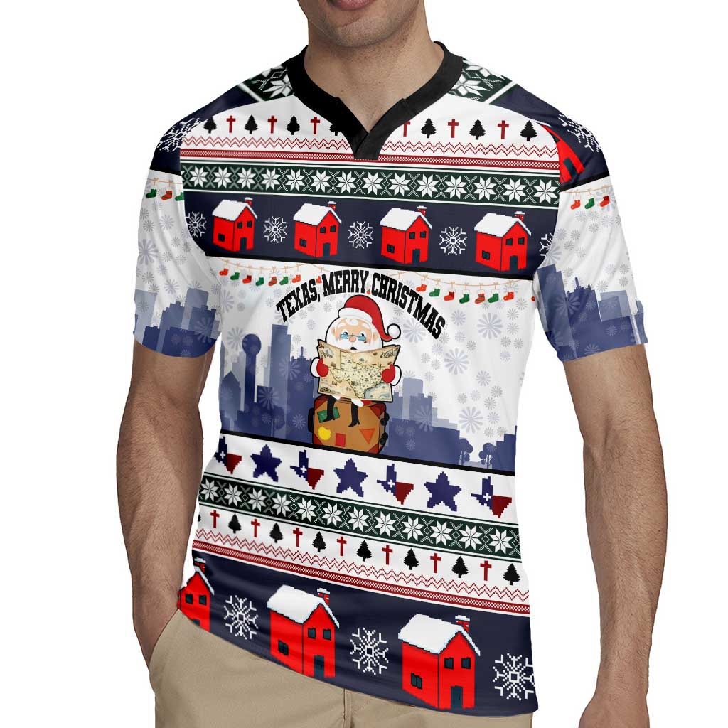 Texas Santa Christmas Rugby Jersey Xmas Holiday Patterns - Wonder Print Shop
